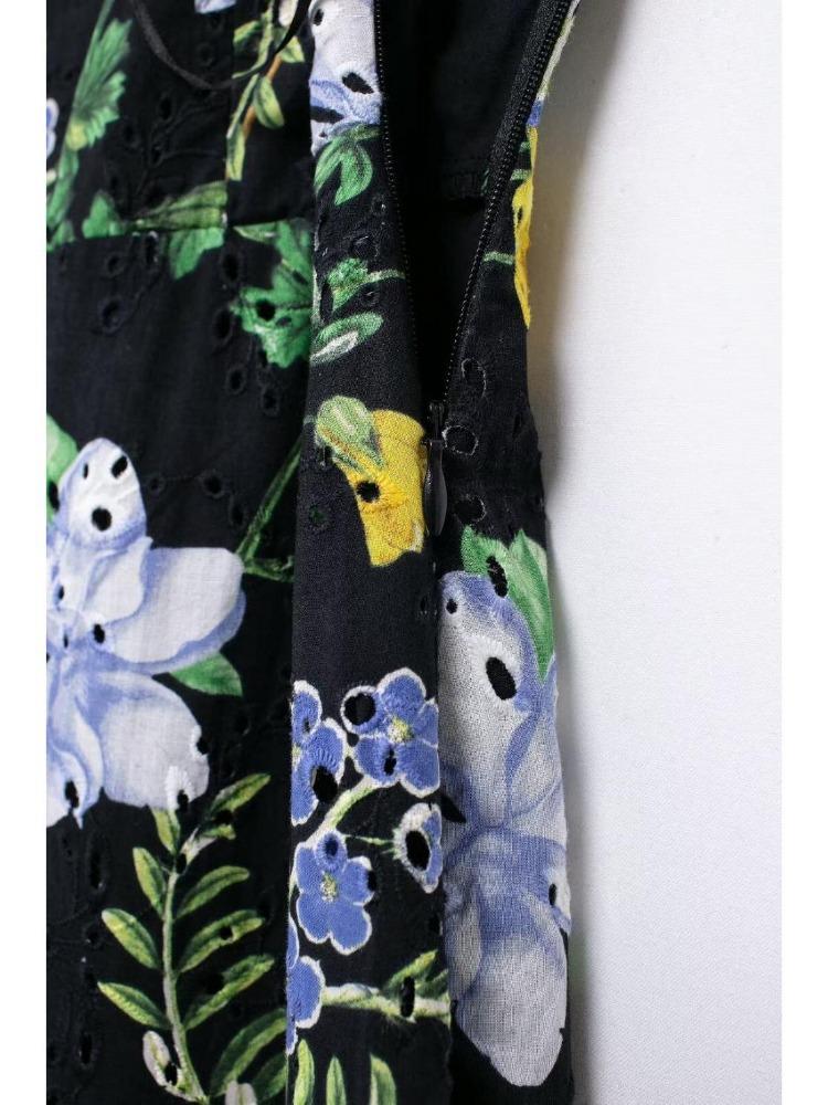 European American Women Fashion Summer Floral Print Spaghetti Straps Midi Dress