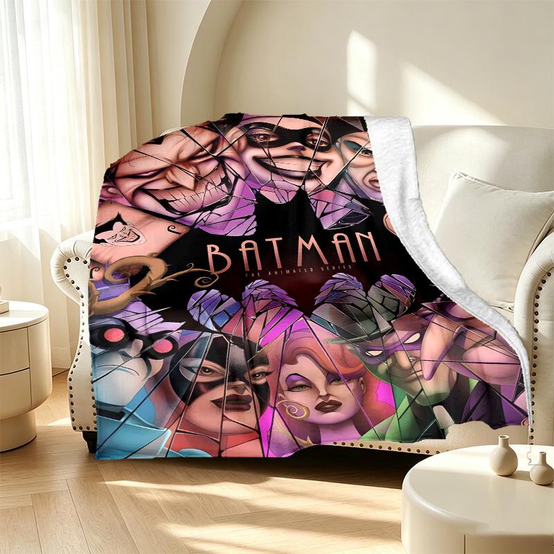 Batman Pattern Blanket for Home Decoration, Bed, Sofa, Car Travel, Camping, Suitable for All Seasons, Birthday Christmas Gift
