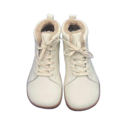 Топ Кожаные Зимние Ботинки Босиком С Искусственным Мехом Внутри Женские Подошва Нулевого Перепада Легкий Вес Подошва Нулевого Перепада