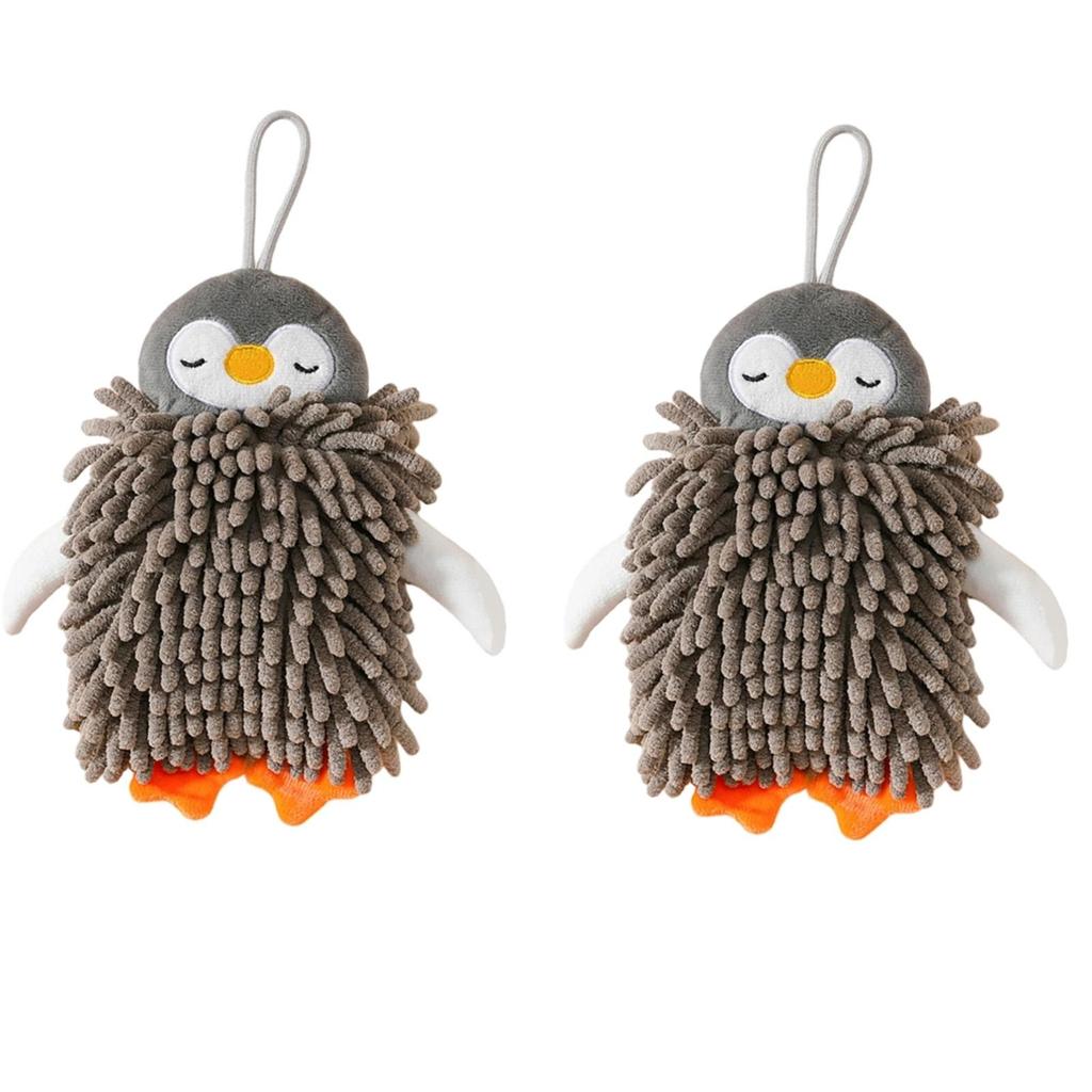 Lovely Penguin Chenille Hand Towel Quick Drying And Easy To Hang For Home Decoration Hand Towels 1PC
