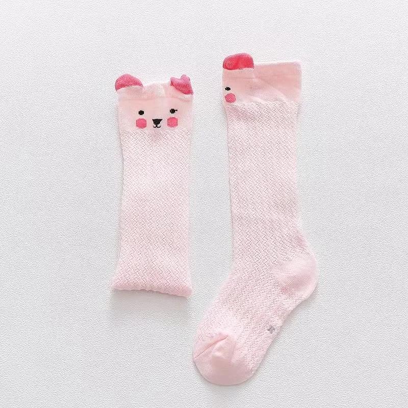 Boys Socks Summer New Born Mesh Cotton Sock Newborn Cute Cartoon Cat Pattern  Anti Mosquito Long Stocking Baby Girl Accessories