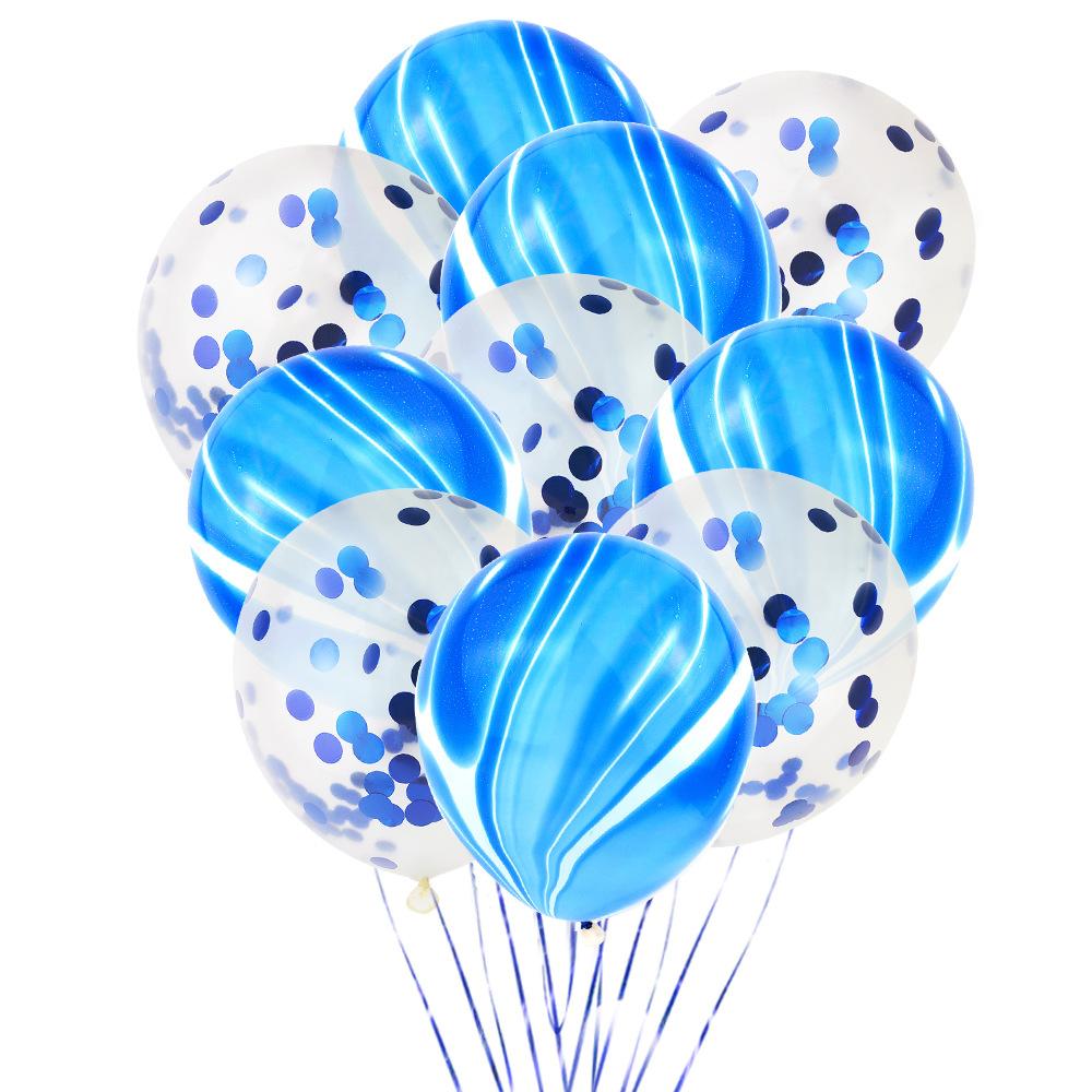 10 Agate Sequined Balloons, Transparent Latex Balloons, Party Decorations