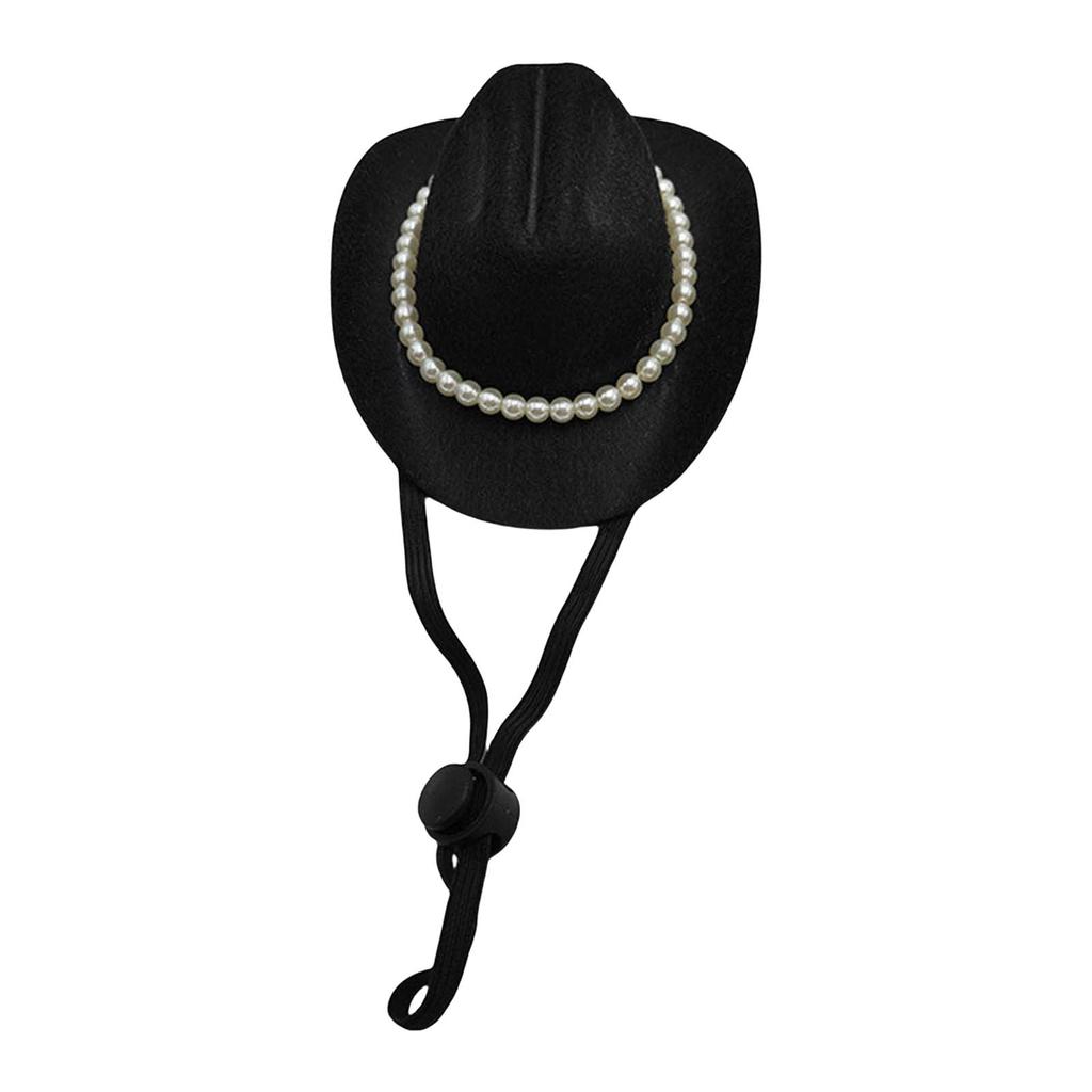 Хэллоуин Костюм для питомца Шляпа для Собак Кошек Элегантная Ковбойская Шляпа Головной убор Принадлежность для дня рождения питомца Шляпа для собаки с жемчужной цепочкой