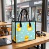 Cute Yellow Duck Print Tote Bag Casual Handbag for Daily Use