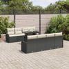 Garden Sofa Set with Cushions 9 pcs Black Poly Rattan