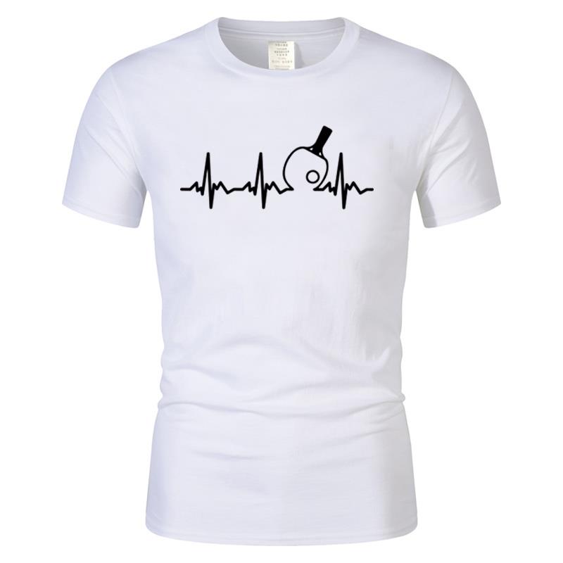 Summer Fashion Table Tennis Heartbeat T Shirt Unisexs Cotton Ping Pong Tops Designer Short Sleeve Casual Basic Tshirt Camisetas