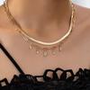 Fashionable and Trendy Necklace with Multiple Layers of Snake Bone Chains, Versatile and High-end, Diamond Studded Necklace for Women