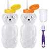 Детские поильники Honey Bear с гибкими трубочками, объемом 8 унций (237 мл), изготовлены из пищевого пластика и не содержат бисфенола-А.