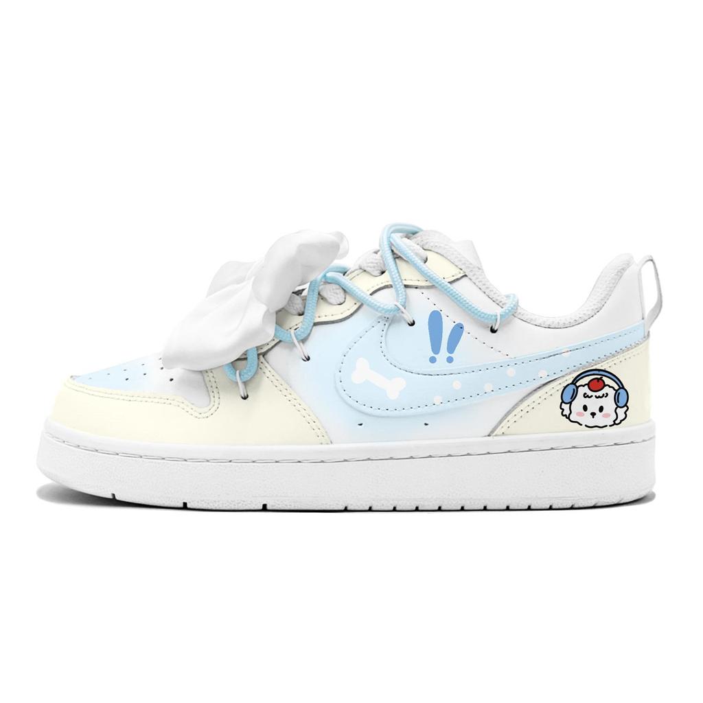 Nike Court Borough Music Butter Puppy, Anti Aging, Cute Naughty, Bowknot Detachable Slip Resistant Slip Resistant BQ5448-100(TeamS2-S-BOX)