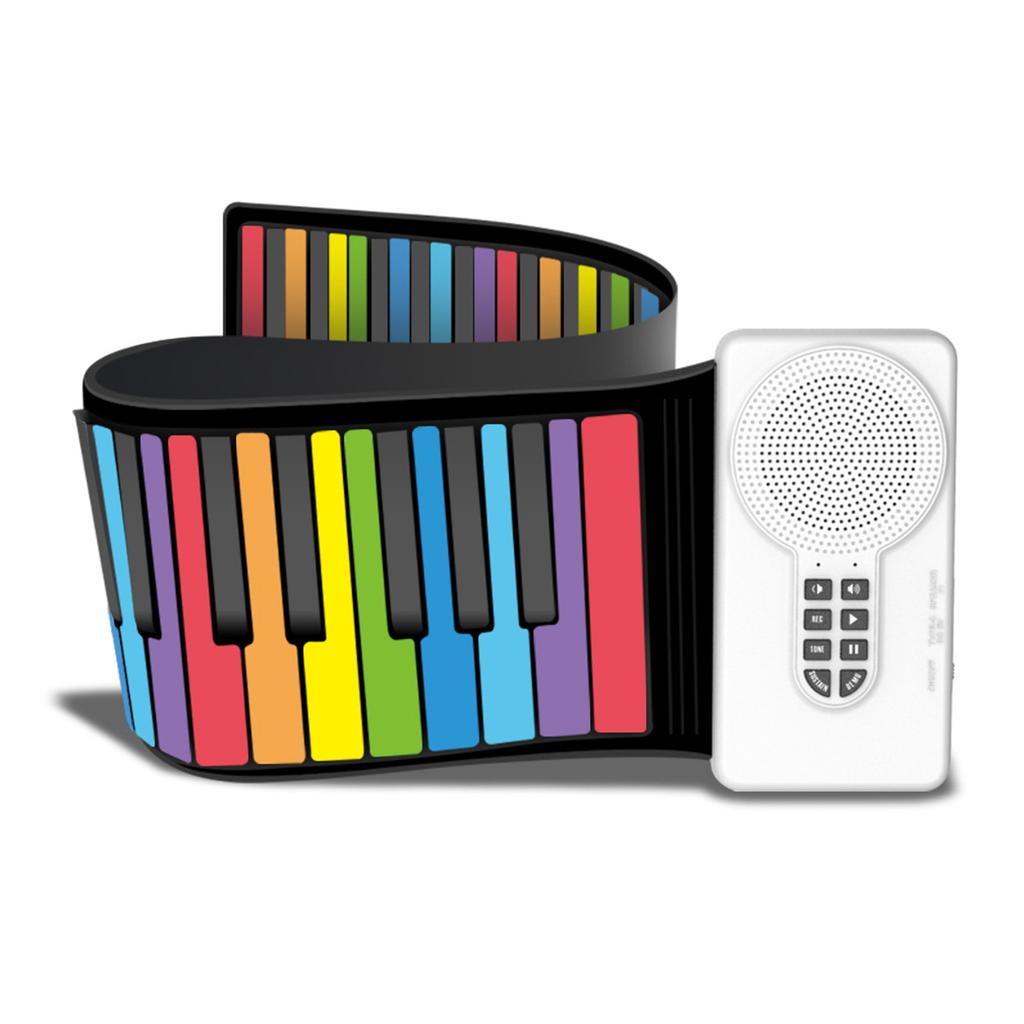 Портативное электронное пианино 49 клавиш, гибкая клавиатура со встроенными динамиками для начинающих