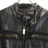 ARMANI JEANS made in Italy mesh leather jacket 50 black Men's Used