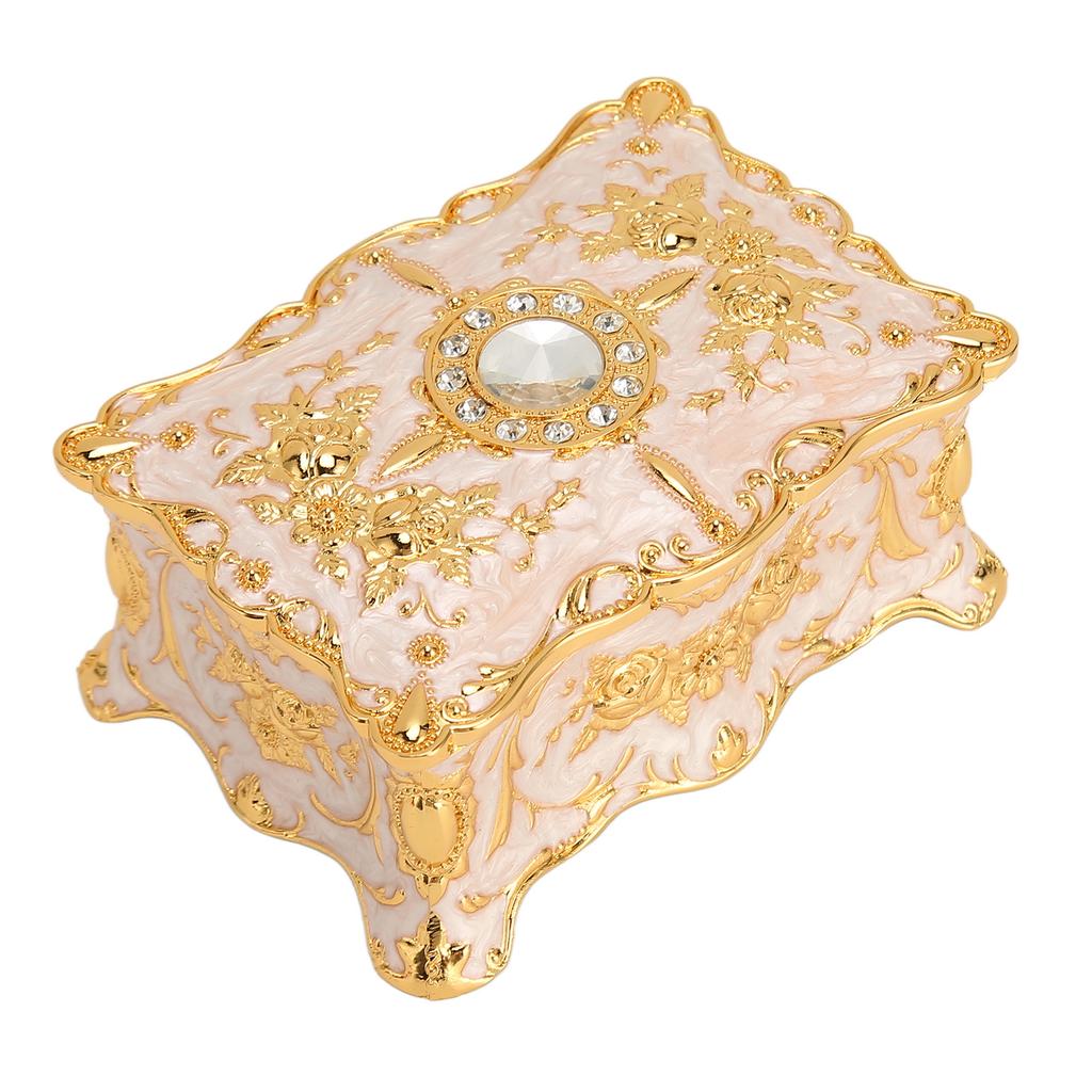 Винтажная шкатулка для украшений Мини европейский стиль антикварная шкатулка для украшений металл эмалированное кольцо ожерелье серьги