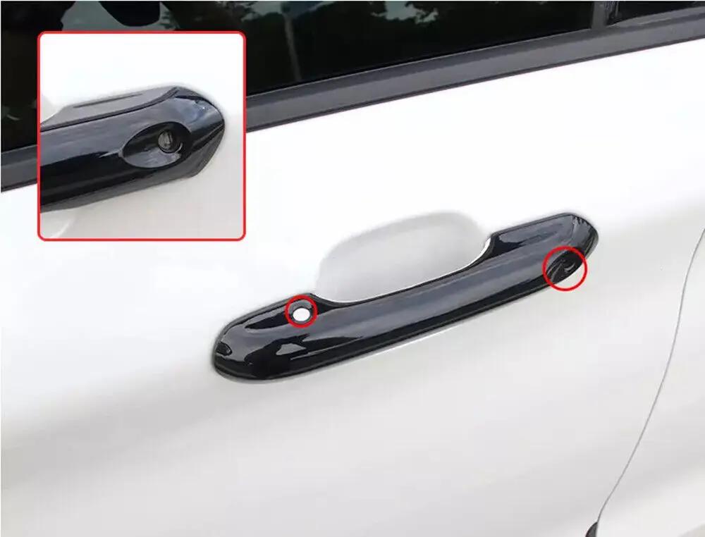 For Ford Explorer 2020-2025 Carbon Fiber Style Chrome Car Door Handle Cover Sticker Trim Cap Accessories Auto Protect Decor ABS