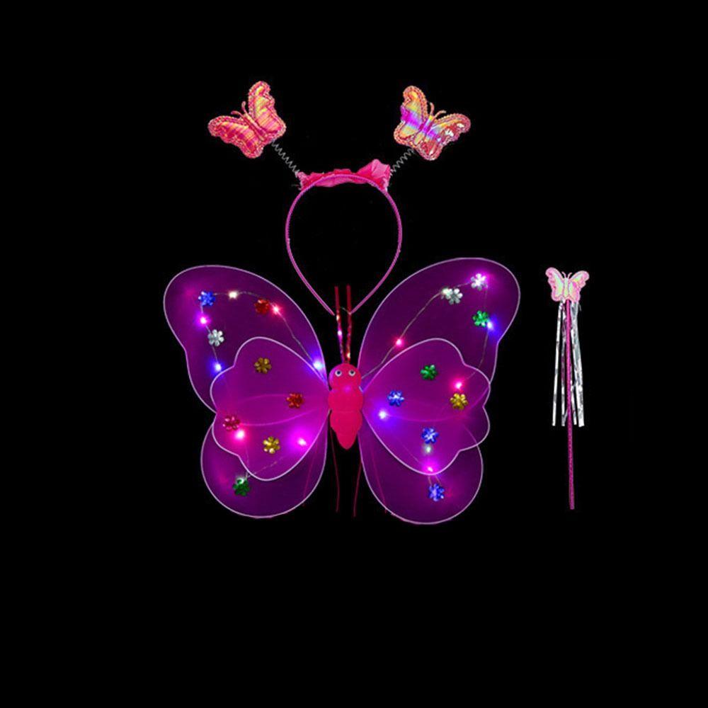 Lights Suit Girls Skirts LED Children Costume Props Angel Luminous Wings Flashing Butterfly Skirt