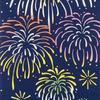 Miyamoto Towel Miyamoto Tenugui Hand Forest 35 x 90 50191 (Miyamoto-towel) Towel, "Kenema" Fireworks, Navy, Approx. cm,
