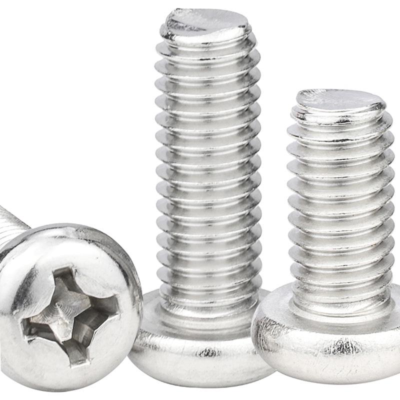 Никелированный закаленный крепежный винт с полукруглой головкой и крестообразным шлицем M1.7-M4