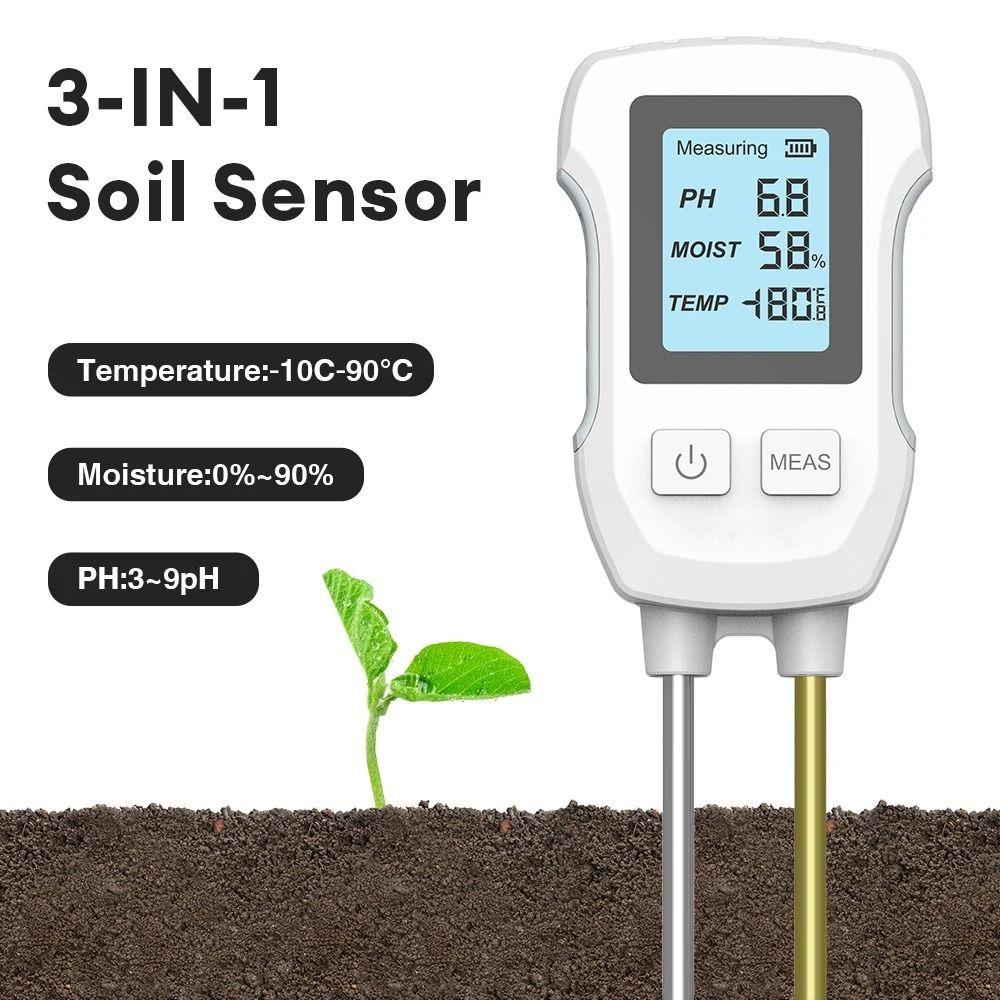 3 in 1 PH/Moisture/Temperature Meter Digital Display Soil  Humidity Detector  Potted Planting