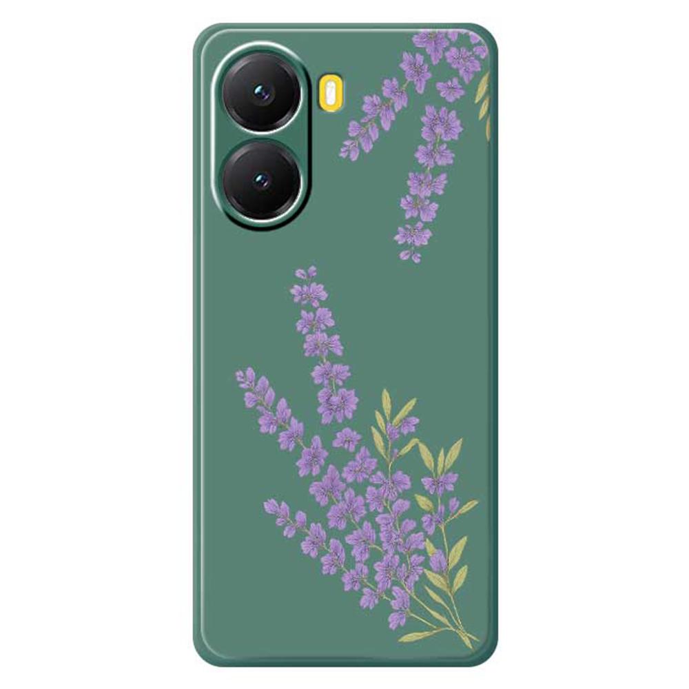 For Xiaomi Redmi Turbo 4 5G/Poco X7 Pro 5G Case Lavender Pattern Printing Straight Edge TPU Phone Back Cover