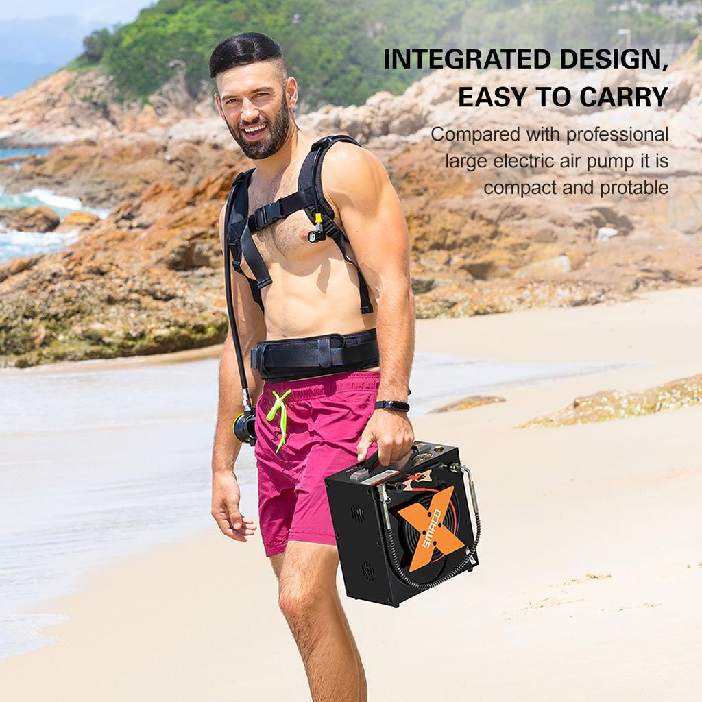 Электрический насос для подводного плавания, воздушный компрессор AutoStop, без масла, в автомобиле, 12 В постоянного тока или дома, 110 В переменного тока