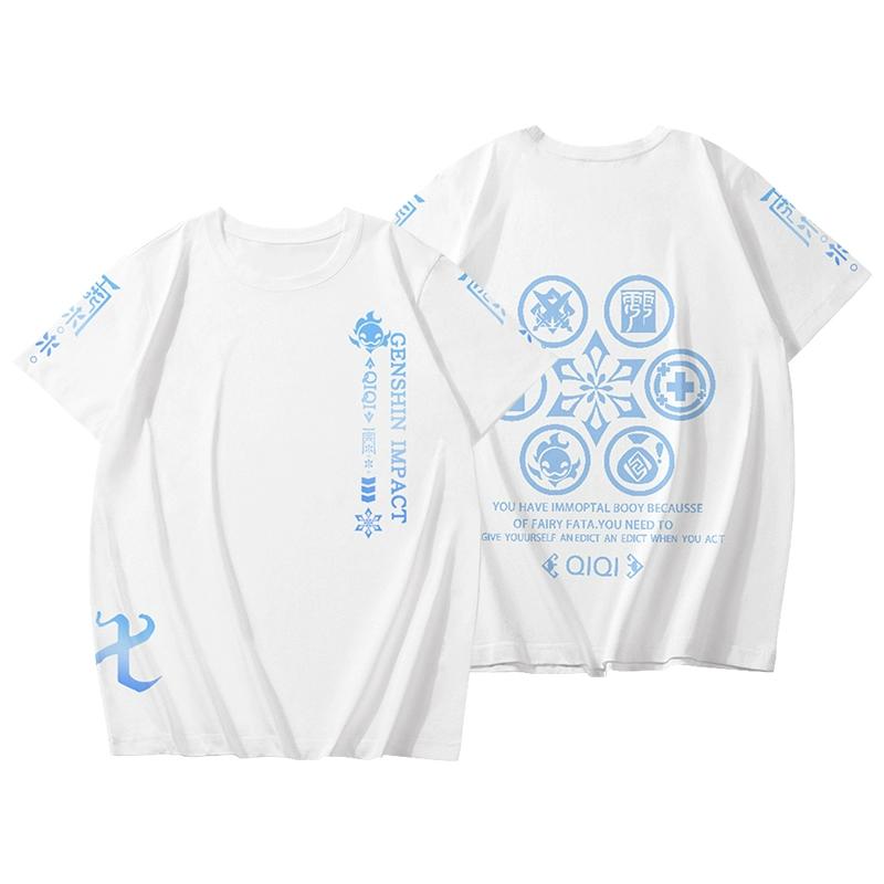 Popular Games Genshin Impact T-shirt 3D QI QI Print Unisex t shirts Fashion Harajuku Short Sleeve Crew Neck Tops Summer Clothing