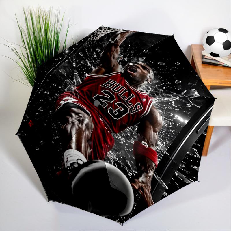 Автоматический складной зонт Michael basketball Artwork - 8-спицевый дорожный зонт с автооткрытием/закрытием и портативный, Подарок на Рождество, Дни рождения