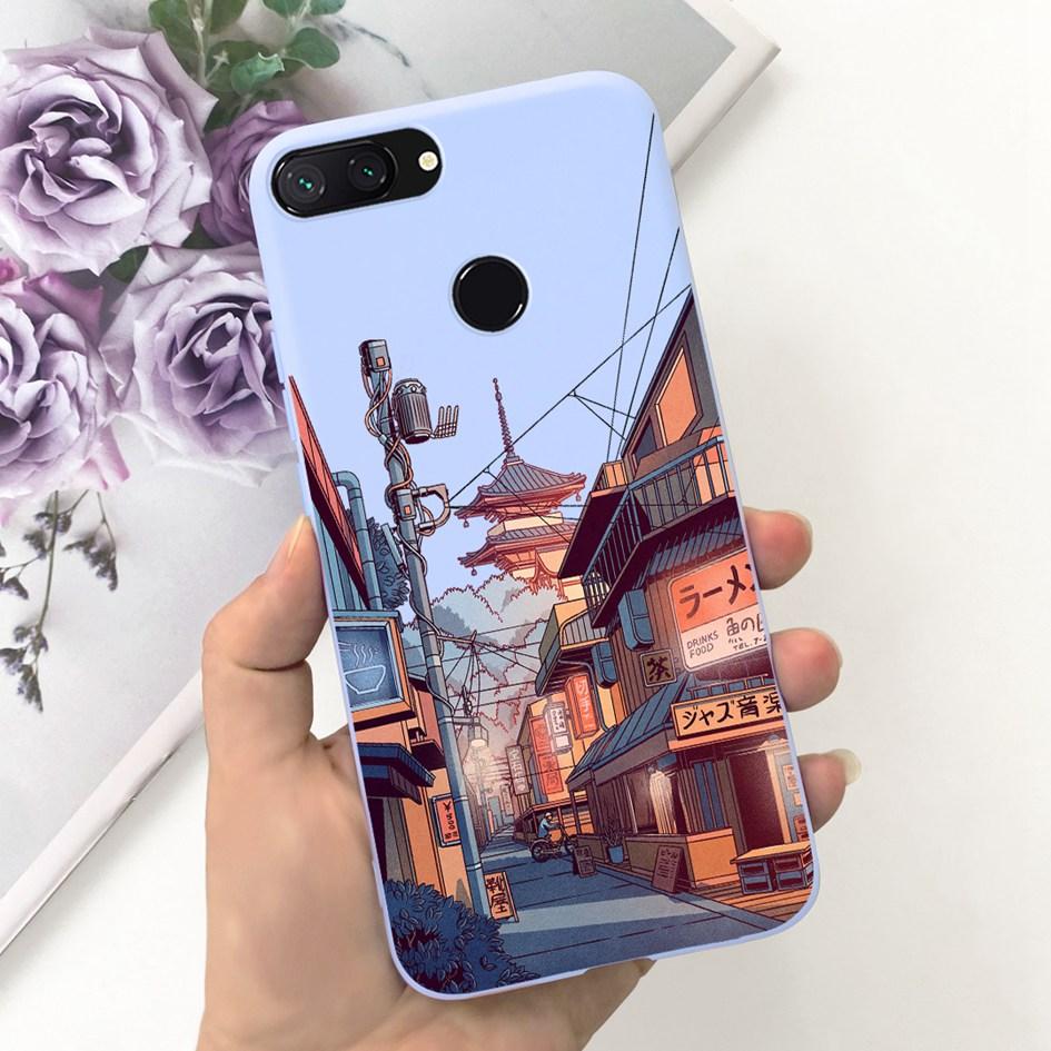 For Xiaomi Mi 8 Lite Case 6.26" Fashion Landscape Girls Bumper Soft Silicone Phone Cover For Xiomi Mi 8 Lite Funda Mi8Lite Pouch