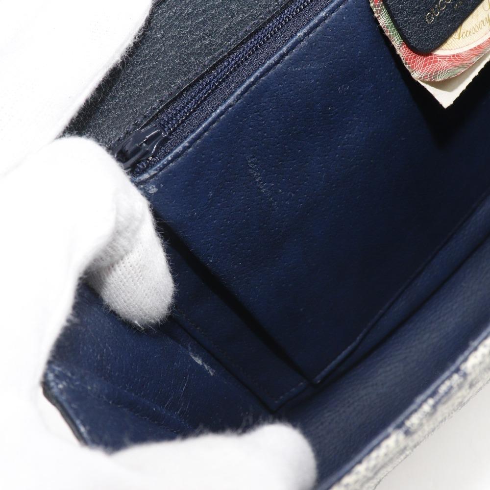 GUCCI Old Gucci Shoulder Bag 904.02.050 2-way clutch Gray / navy GG plus Women Used