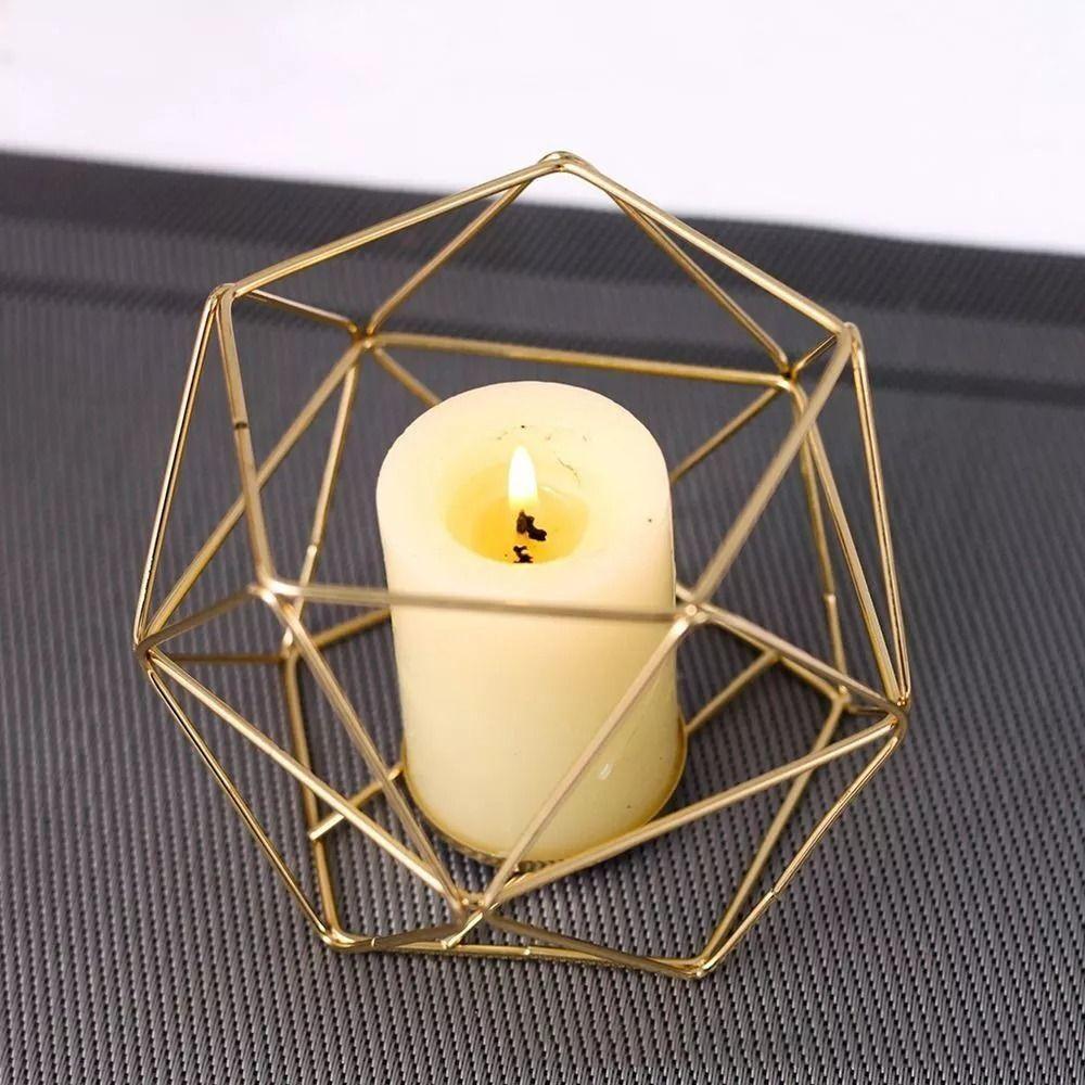 Металлический подсвечник полый держатель света новый многоугольный подсвечник рождественский
