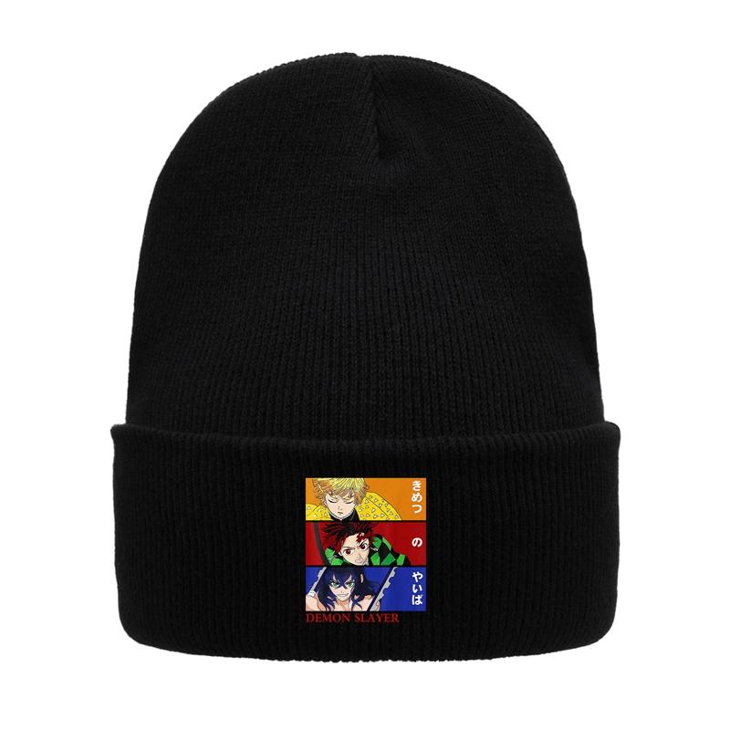 Demon Slayer Eyes Knitted Hat For Women Unisex Beanies Winter Hats Polyester Kimetsu No Yaiba Anime Manga Hip Hop Melon Cap