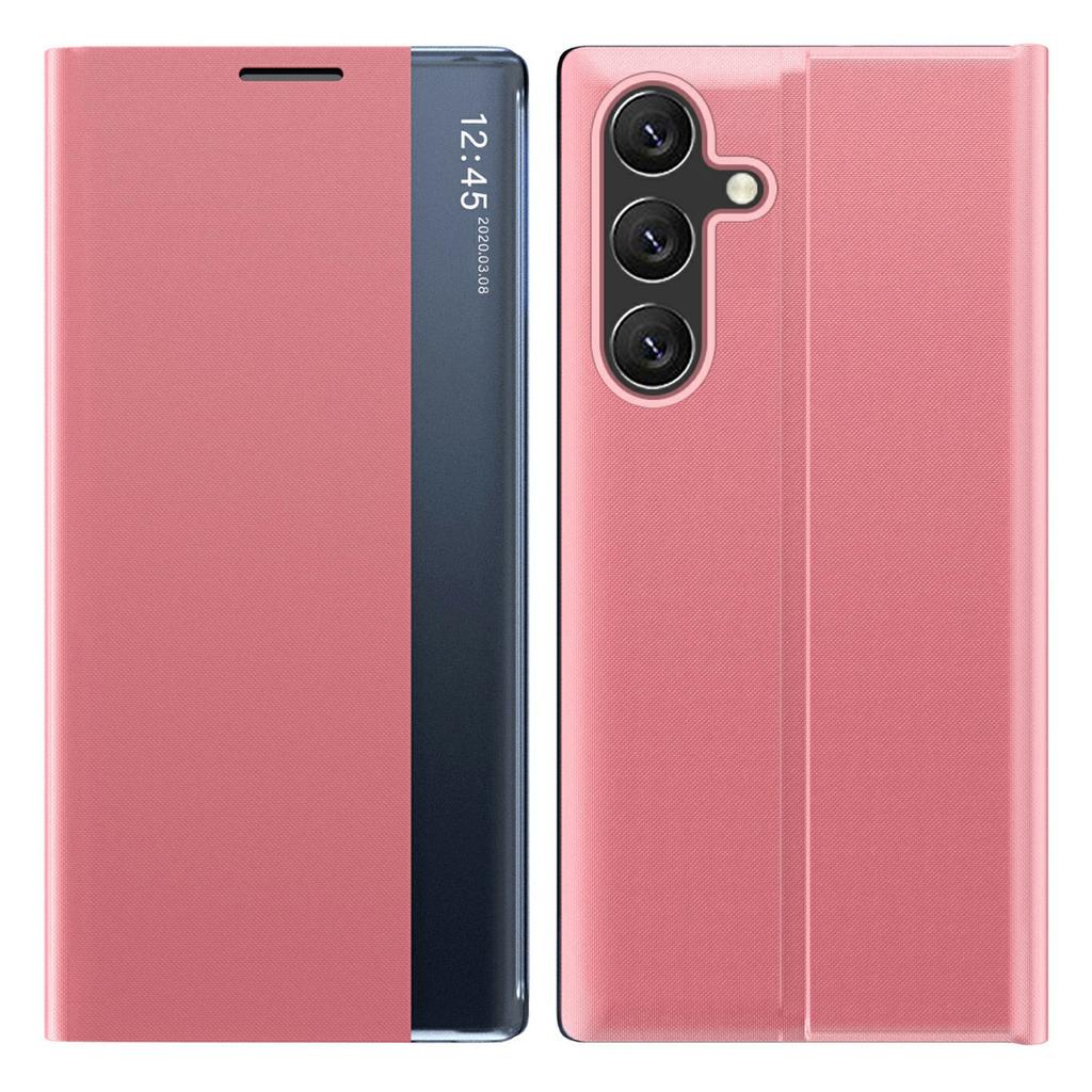 Чехол-книжка для Samsung Galaxy S26 с окошком, устойчивый к царапинам, из ПУ-кожи, с подставкой