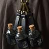 Бутылка для зелья ведьмы на Хэллоуин с кожаным держателем, стеклянный держатель для зелий волшебника, бутылка для зелий с корковыми пробками