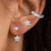 Набор сережек-гвоздиков для tragus с кристаллами в виде цветка, модные квадратные серьги-кольца huggie для женщин, оптовая продажа, украшения для хряща, helix, мочки уха