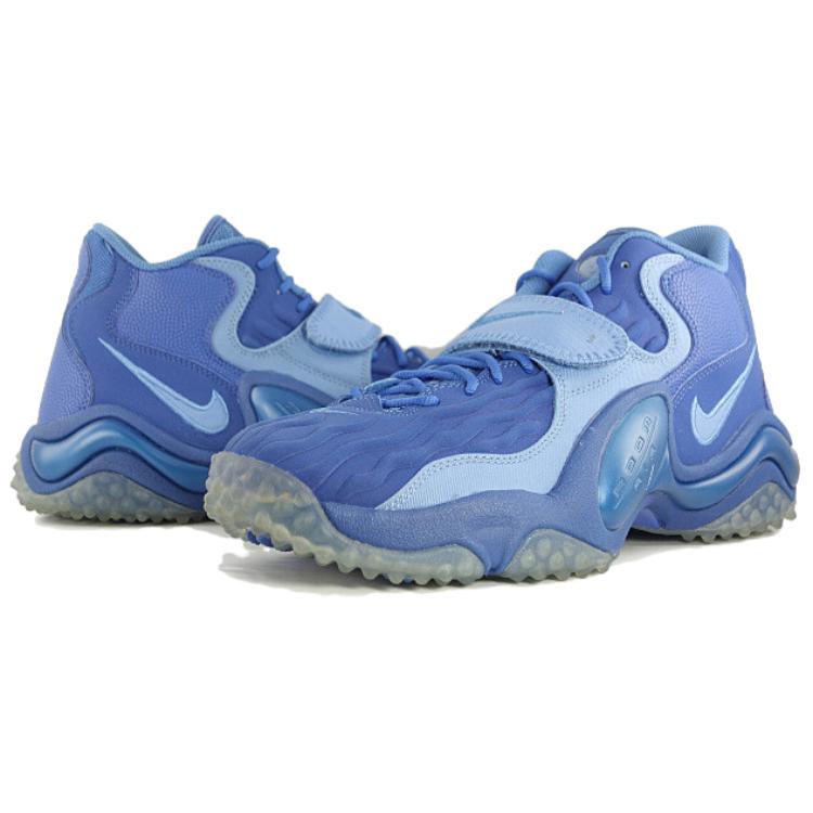 Nike Air Zoom Turf Jet 97 Comfortable And Lightweight Cushioning Slip Resistant Mid top Basketball Shoes Men's Blue 621957-404