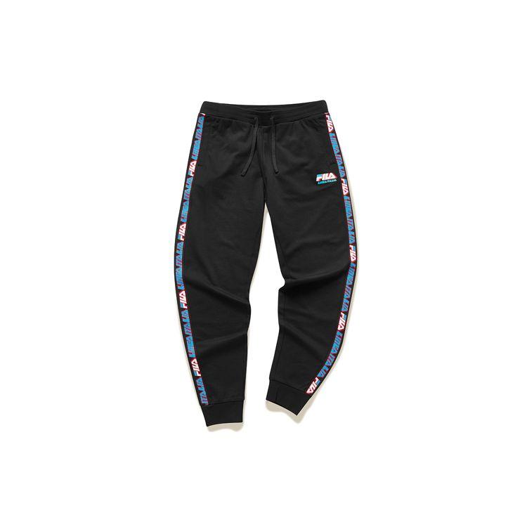 Fila Fusion Спортивные брюки из трикотажа со средней посадкой и кулиской для мужчин, низ, Глубокий черный T11M026601F-BK
