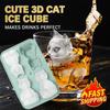 3D Форма для кубиков льда в виде кошки Силиконовая Легко извлекаемая Без BPA Изготовитель ледяных блоков Милый лоток для льда в форме кошки Кухонные принадлежности