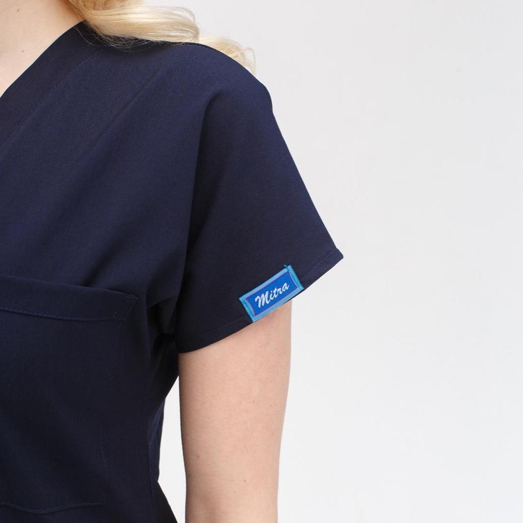 Набор из двух предметов, медицинские скрабы, унисекс, комплект униформы для врачей и медсестер, медицинская форма, хирургический костюм, топы + брюки, с v-образным вырезом, с короткими рукавами, тонкая ткань Tericoton