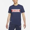 Air Jordan Paris Saint-Germain Wordmark Print Short Sleeve Soccer T-Shirt Men Tops Navy-Blue DB6511-410