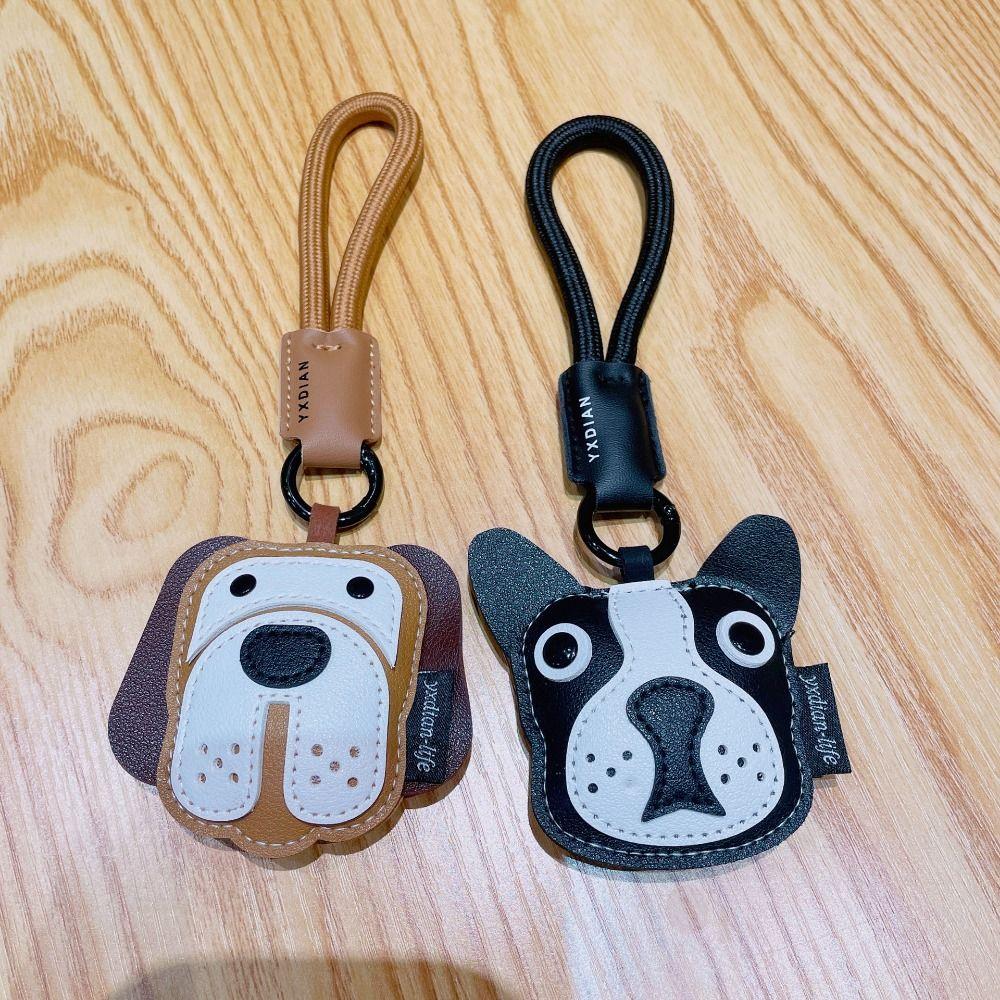 Creative Dogfighting Keychain Soft Leather Dogfighting Bag Pendant  Birthday Gift