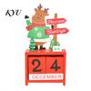 Creative Christmas Decoration Countdown Blocks, Days Until Wooden Desk Ornament, Cute Advent Calendar for Kids Santa Snowman Reindeer Mantel