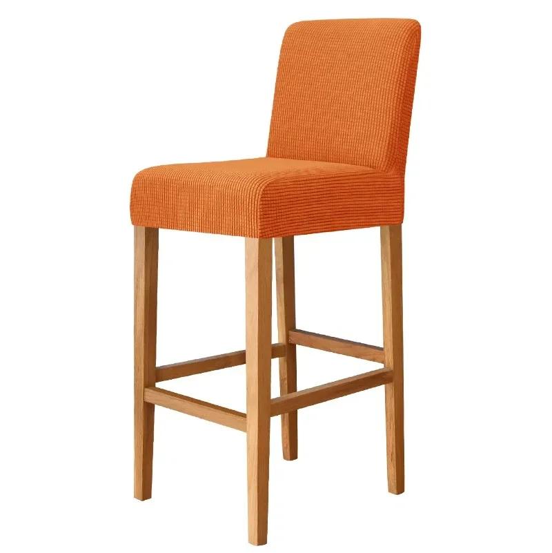 Stretch Spandex Bar Stool Cover Short Back Chair Slipcover For Dining Room Kitchen Banquet Small Size Seat Protector