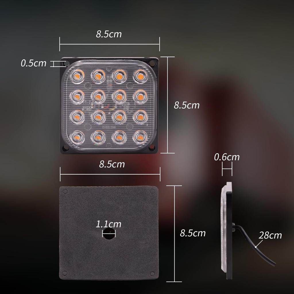 Ygmylandbb Светодиодные стробоскопы Боковой габаритный фонарь для грузовика Аварийный предупреждающий фонарь 24 В Квадратный