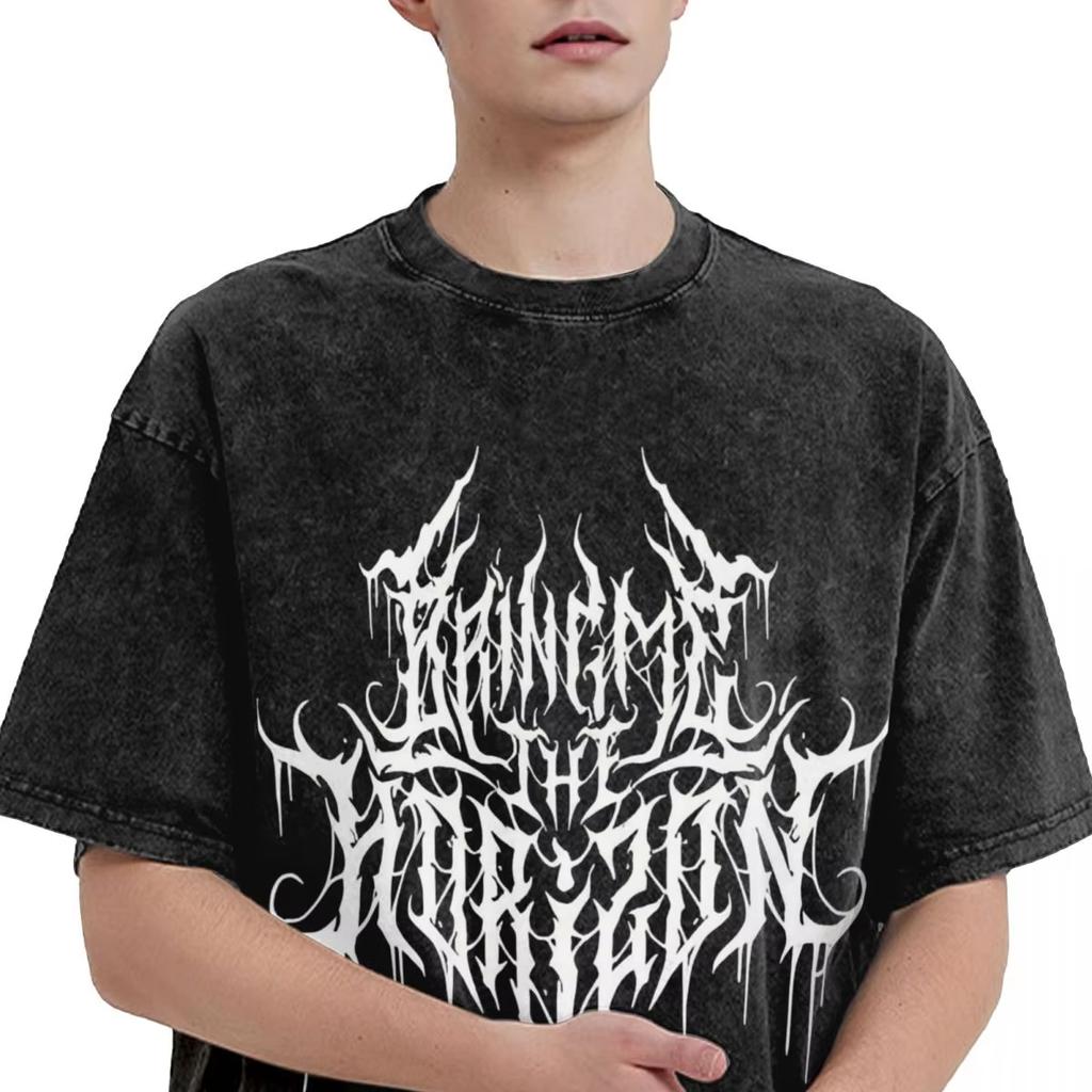 Футболки Мужская одежда BMTH Bring Me The Horizons Brutal Смешная футболка с логотипом Летние винтажные футболки Топы Хлопок Трендовая графика