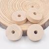 15pcs 30x10mm Flat Round Rondelle Shape Natural Wood Loose Handcraft Big Hole Beads for DIY Crafts Woodcraft Jewelry Making Accessories