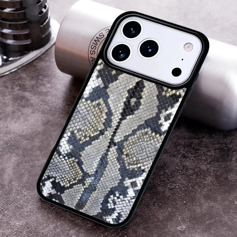 Чехол для телефона с кожей кобры и питона для iPhone 17 16 15 14 13 12 11 Pro Max Plus 17Air Мягкий силиконовый чехол