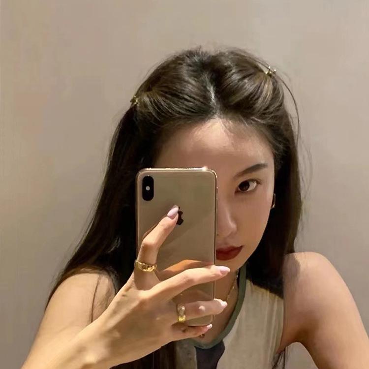 2-Piece Korean 3D Metal Hairpin Set for Women - Silver Bangs Clip