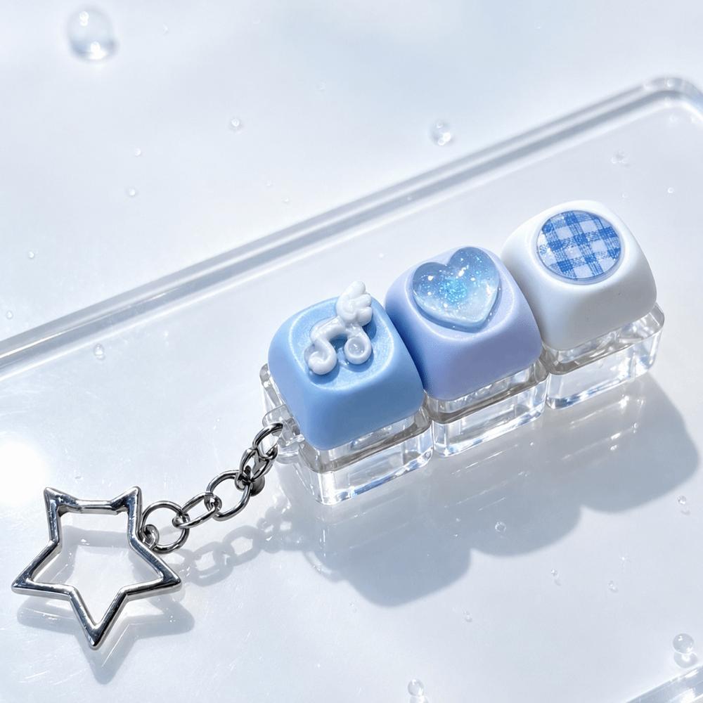 Compact Size Stress Relief Keychain 3 Key Layout Interactive Keyboard Toy Students