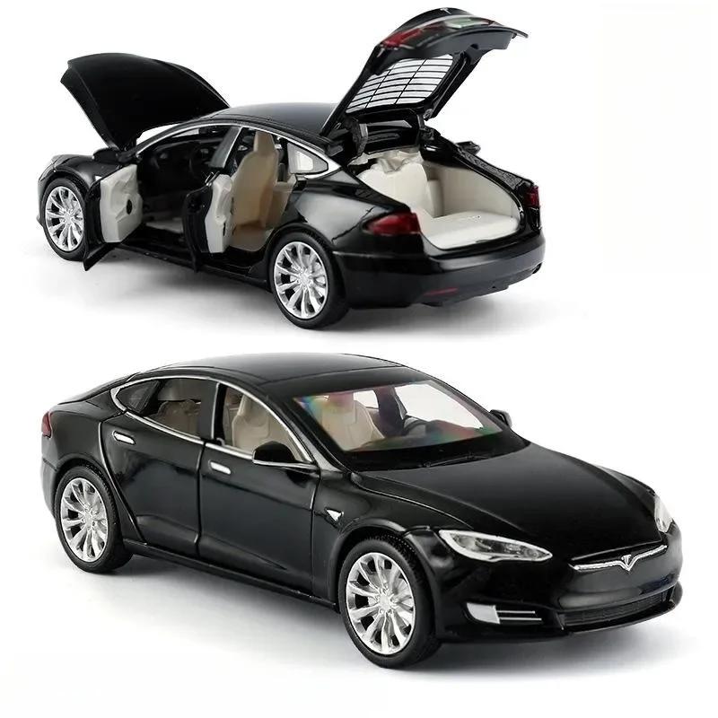 1/32 Tesla Cybertruck Pickup Model S Model X Model Y Toy Car Diecast Metal Off Road Collection Pull Back Sound Light Gift Boy