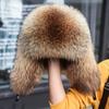 Зимняя шапка Лей Фэн для мужчин и женщин среднего и пожилого возраста, лисий мех, мех енота, защита ушей от северо-восточного ветра и снега, теплая меховая шапка