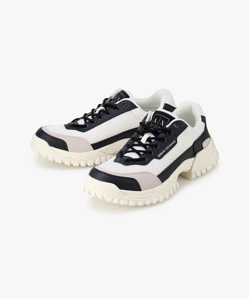 Armani Exchange Men'S Leather Patch Mesh Sneakers _Off White_A415175001