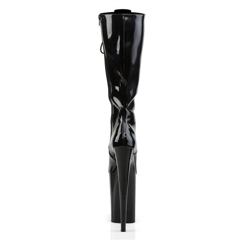 Fashion 26Cm Super High Heels, Stiletto Pole Shoes, Mid-calf Boots Sexy Runway Boots Women Hate Sky High Waterproof Platform Night